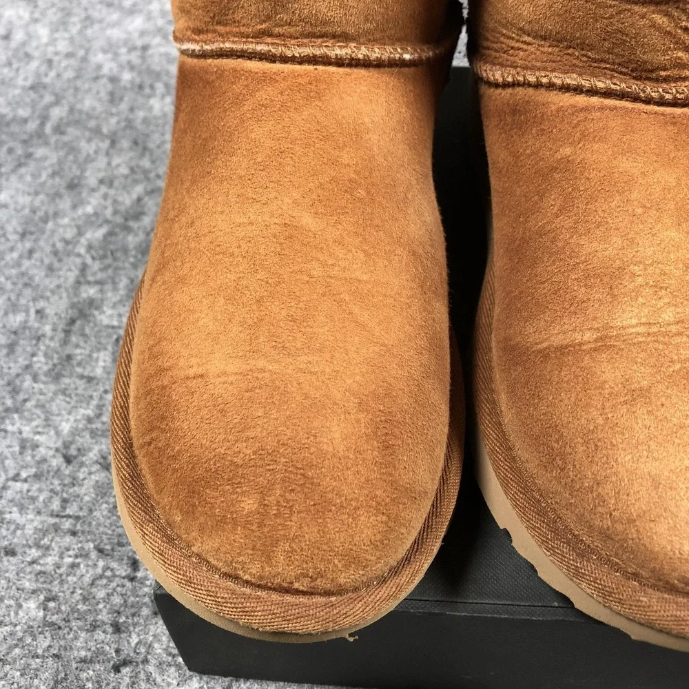 UGG Shearling Boots Girls 6 Brown Suede Sheepskin Lined Pull On‎ 1017703K